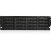 iStarUSA 3U 16-Bay Storage Server Rackmount Chassis with 600W Redundant Power Supply - Rack-mountable - Black - Cold-rolled Steel (CRS), Aluminum - 3U - 18 x Bay - 3 x 4.72" x Fan(s) Installed - 2 x 600 W - Power Supply Installed - EATX, ATX, Micro A