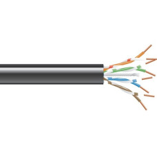 Black Box GigaBase Cat.6 Network Cable - 1000 ft Category 6 Network Cable for Network Device, Patch Panel, Wallplate - Bare Wire - Bare Wire - CMR - 23 AWG - Black - 1 - TAA Compliant EYN0614A-1000