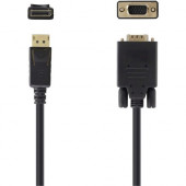 Belkin Display Port/VGA Video Cable - 6 ft DisplayPort/VGA Video Cable for Video Device - First End: 1 x DisplayPort Male Digital Audio/Video - Second End: 1 x HD-15 Male VGA - Black F2CD033B06