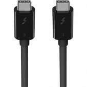 Belkin Thunderbolt 3 Cable (USB-C to USB-C) (100W) (1.6ft/0.5m) (USB Type-C) - 1.64 ft Thunderbolt 3 Audio/Video/Data Transfer Cable for Hard Drive, Docking Station, iMac - First End: 1 x Type C Male Thunderbolt 3 - Second End: 1 x Type C Male Thunderbolt