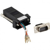 Black Box Modular Adapter Kit (Unassembled), DB9 Male to RJ-45, 8-Wire, Black - 1 x DB-9 Male Serial - 1 x RJ-45 Female Network - Gold, Nickel Contact - Black FA4509M-BK