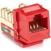 Black Box GigaBase Plus CAT5e Keystone Jack - Unshielded, RJ45, Red - 1 x RJ-45 - Red - TAA Compliant FM927C