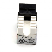 Black Box CAT3 Jack - Unshielded, Black - 1 Pack - 1 x RJ-45 Female - Black - TAA Compliant FMT365-R2