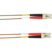 Black Box Fiber Optic Duplex Patch Network Cable - 6.56 ft Fiber Optic Network Cable for Network Device - First End: 2 x LC Male Network - Second End: 2 x LC Male Network - 1.25 GB/s - Patch Cable - 50/125 &micro;m - Brown - TAA Compliant FOCMP10-002M