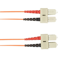 Black Box Colored Fiber OM3 50/125 Multimode Fiber Optic Patch Cable-OFNP Plenum - 9.84 ft Fiber Optic Network Cable for Network Device - First End: 2 x SC Male Network - Second End: 2 x SC Male Network - 10 Gbit/s - Patch Cable - OFNP, Plenum, Riser - 50