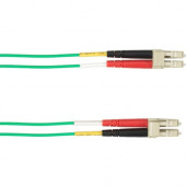 Black Box Duplex Fiber Optic Patch Network Cable - 9.84 ft Fiber Optic Network Cable for Network Device - First End: 2 x LC Male Network - Second End: 2 x LC Male Network - 128 MB/s - Patch Cable - 9/125 &micro;m - Green - TAA Compliant - TAA Complian