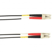 Black Box Fiber Optic Duplex Patch Network Cable - 98.40 ft Fiber Optic Network Cable for Network Device - First End: 2 x LC Male Network - Second End: 2 x LC Male Network - 10 Gbit/s - Patch Cable - OFNP - 50/125 &micro;m - Black - TAA Compliant FOCM