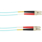 Black Box 5-m, LC-LC, 50-Micron, Multimode, Plenum, Aqua Fiber Optic Cable - 16.40 ft Fiber Optic Network Cable for Network Device - First End: 1 x LC Male Network - Second End: 1 x LC Male Network - 128 MB/s - 50/125 &micro;m - Aqua FOCMP50-005M-LCLC