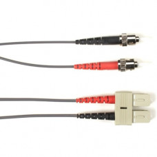 Black Box Fiber Optic Duplex Patch Network Cable - 65.60 ft Fiber Optic Network Cable for Network Device - First End: 2 x ST Male Network - Second End: 2 x SC Male Network - 10 Gbit/s - Patch Cable - OFNR - 50/125 &micro;m - Gray - TAA Compliant FOCMR