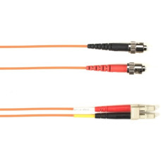 Black Box Duplex Fiber Optic Patch Network Cable - 82.02 ft Fiber Optic Network Cable for Network Device - First End: 2 x ST Male Network - Second End: 2 x ST Male Network - 1 Gbit/s - Patch Cable - 62.5/125 &micro;m - Red - TAA Compliant FOCMP62-025M