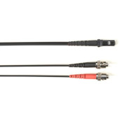 Black Box Fiber Optic Duplex Patch Network Cable - 3.20 ft Fiber Optic Network Cable for Network Device - First End: 2 x ST Male Network - Second End: 1 x MT-RJ Male Network - 10 Gbit/s - Patch Cable - OFNP - 50/125 &micro;m - Black - TAA Compliant FO