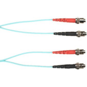 Black Box Colored Fiber OM4 50-Micron Multimode Fiber Optic Patch Cable - Duplex, Plenum - 6.56 ft Fiber Optic Network Cable for Network Device - First End: 2 x ST Male Network - Second End: 2 x ST Male Network - 10 Gbit/s - Patch Cable - 50/125 &micr