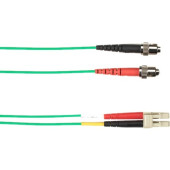 Black Box Colored Fiber OM4 50-Micron Multimode Fiber Optic Patch Cable - Duplex, Plenum - 9.84 ft Fiber Optic Network Cable for Network Device - First End: 2 x ST Male Network - Second End: 2 x LC Male Network - 10 Gbit/s - Patch Cable - Plenum, OFNP - 5