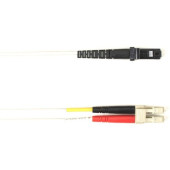 Black Box Fiber Optic Duplex Patch Network Cable - 98.40 ft Fiber Optic Network Cable for Network Device - First End: 2 x LC Male Network - Second End: 2 x MT-RJ Male Network - 10 Gbit/s - Patch Cable - OFNP - 50/125 &micro;m - White - TAA Compliant F