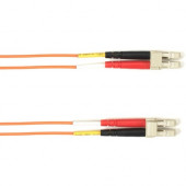 Black Box Fiber Optic Duplex Patch Network Cable - 6.50 ft Fiber Optic Network Cable for Network Device - First End: 2 x LC Male Network - Second End: 2 x LC Male Network - 10 Gbit/s - Patch Cable - OFNP - 50/125 &micro;m - Orange - TAA Compliant FOCM