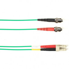 Black Box Fiber Optic Duplex Patch Network Cable - 6.50 ft Fiber Optic Network Cable for Network Device - First End: 2 x ST Male Network - Second End: 2 x LC Male Network - 10 Gbit/s - Patch Cable - LSZH - 62.5/125 &micro;m - Green - TAA Compliant FOL