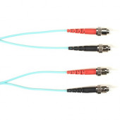 Black Box Fiber Optic Duplex Patch Network Cable - 3.20 ft Fiber Optic Network Cable for Network Device - First End: 2 x ST Male Network - Second End: 2 x ST Male Network - 10 Gbit/s - Patch Cable - OFNR - 50/125 &micro;m - Aqua - TAA Compliant FOCMRM