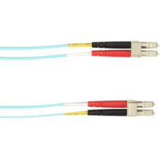 Black Box OM3 50-Micron Multimode Fiber Optic Patch Cable - OFNR PVC, LC-LC, Aqua, 5-m - 16.40 ft Fiber Optic Network Cable for Network Device - First End: 2 x LC Male Network - Second End: 2 x LC Male Network - 10 Gbit/s - Patch Cable - 50/125 &micro