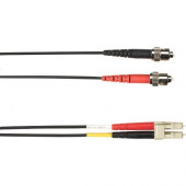 Black Box Colored Fiber OM2 50/125 Multimode Fiber Optic Patch Cable - OFNR PVC - 82.02 ft Fiber Optic Network Cable for Network Device - First End: 2 x ST Network - Male - Second End: 2 x LC Network - Male - 10 Gbit/s - Patch Cable - OFNR - 50/125 &m