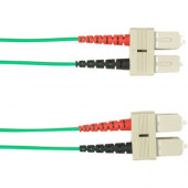 Black Box Multicolored Fiber Optic Patch Cable - 6.56 ft Fiber Optic Network Cable for Network Device - First End: 2 x SC Male Network - Second End: 2 x SC Male Network - 128 MB/s - Patch Cable - 62.5/125 &micro;m - Green - TAA Compliant - TAA Complia