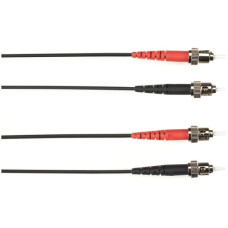 Black Box Duplex Fiber Optic Patch Network Cable - 9.84 ft Fiber Optic Network Cable for Network Device - First End: 2 x ST Male Network - Second End: 2 x ST Male Network - 128 MB/s - Patch Cable - 62.5/125 &micro;m - Black - TAA Compliant FOCMR62-003