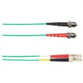 Black Box Colored Fiber OM1 62.5/125 Multimode Fiber Optic Patch Cable - OFNR PVC - 13.10 ft Fiber Optic Network Cable for Network Device - First End: 2 x ST Male Network - Second End: 2 x LC Male Network - 10 Gbit/s - Patch Cable - OFNR, CMR, Riser - 62.