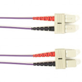 Black Box Fiber Optic Duplex Patch Network Cable - 6.50 ft Fiber Optic Network Cable for Network Device - First End: 2 x SC Male Network - Second End: 2 x SC Male Network - 10 Gbit/s - Patch Cable - OFNP - 50/125 &micro;m - Purple - TAA Compliant FOCM