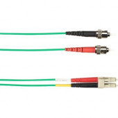 Black Box Fiber Optic Network Cable - 6.56 ft Fiber Optic Network Cable for Network Device - First End: 1 x ST Male Network - Second End: 1 x LC Male Network - Patch Cable - 50/125 &micro;m - Green FOCMP10-002M-STLC-GN