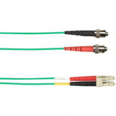 Black Box 15-m, ST-LC, 62.5-Micron, Multimode, PVC, Green Fiber Optic Cable - 49.21 ft Fiber Optic Network Cable for Network Device - First End: 1 x ST Male Network - Second End: 1 x LC Male Network - 128 MB/s - 62.5/125 &micro;m - Green FOCMR62-015M-