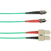 Black Box 2-m, ST-SC, 62.5-Micron, Multimode, PVC, Green Fiber Optic Cable - 6.56 ft Fiber Optic Network Cable for Network Device - First End: 1 x ST Male Network - Second End: 1 x SC Male Network - 128 MB/s - 62.5/125 &micro;m - Green FOCMR62-002M-ST