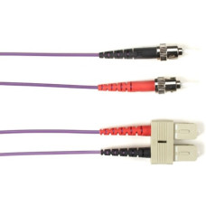 Black Box Fiber Optic Duplex Patch Network Cable - 6.50 ft Fiber Optic Network Cable for Network Device - First End: 2 x ST Male Network - Second End: 2 x SC Male Network - 1 Gbit/s - Patch Cable - OFNR - 62.5/125 &micro;m - Purple - TAA Compliant FOC