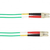 Black Box Fiber Optic Patch Network Cable - 9.84 ft Fiber Optic Network Cable for Network Device - First End: 2 x LC Male Network - Second End: 2 x LC Male Network - 10 Gbit/s - Patch Cable - 50/125 &micro;m - Green - TAA Compliant FOCMRM4-003M-LCLC-G