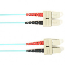 Black Box Fiber Optic Duplex Patch Network Cable - 9.80 ft Fiber Optic Network Cable for Network Device - First End: 2 x SC Male Network - Second End: 2 x SC Male Network - 10 Gbit/s - Patch Cable - OFNR - 50/125 &micro;m - Aqua - TAA Compliant FOCMRM