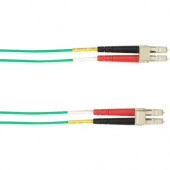 Black Box Fiber Optic Patch Network Cable - 13.12 ft Fiber Optic Network Cable for Network Device - First End: 2 x LC Male Network - Second End: 2 x LC Male Network - 10 Gbit/s - Patch Cable - 50/125 &micro;m - Green - TAA Compliant FOCMRM4-004M-LCLC-