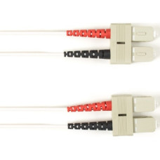 Black Box Duplex Fiber Optic Patch Network Cable - 6.56 ft Fiber Optic Network Cable for Network Device - First End: 2 x SC Male Network - Second End: 2 x SC Male Network - 1 Gbit/s - Patch Cable - 9/125 &micro;m - White - TAA Compliant FOCMRSM-002M-S
