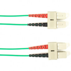 Black Box Duplex Fiber Optic Patch Network Cable - 32.81 ft Fiber Optic Network Cable for Network Device - First End: 2 x SC Male Network - Second End: 2 x SC Male Network - 1 Gbit/s - Patch Cable - 9/125 &micro;m - Green - TAA Compliant FOCMRSM-010M-