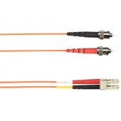 Black Box Colored Fiber OS2 9-Micron Singlemode Fiber Optic Patch Cable - Duplex, PVC - 49.21 ft Fiber Optic Network Cable for Network Device - First End: 2 x ST Male Network - Second End: 2 x LC Male Network - 1 Gbit/s - Patch Cable - Shielding - 9/125 &