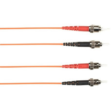 Black Box Colored Fiber OS2 9-Micron Singlemode Fiber Optic Patch Cable - Duplex, PVC - 49.21 ft Fiber Optic Network Cable for Network Device - First End: 2 x ST Male Network - Second End: 2 x ST Male Network - 1 Gbit/s - Patch Cable - Shielding - 9/125 &