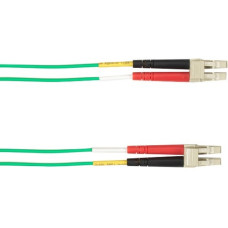 Black Box Fiber Optic Duplex Patch Network Cable - 400 ft Fiber Optic Network Cable for Network Device - First End: 2 x LC Network - Male - Second End: 2 x LC Network - Male - Patch Cable - Green FOCMRSM-LCLC-GN-400