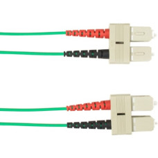 Black Box OM3 50-Micron Multimode Fiber Optic Patch Cable - LSZH, SC-SC, Green, 2-m - 6.56 ft Fiber Optic Network Cable for Network Device - First End: 2 x SC Male Network - Second End: 2 x SC Male Network - 10 Gbit/s - Patch Cable - 50/125 &micro;m -