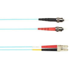 Black Box Colored Fiber OM3 50-Micron Multimode Fiber Optic Patch Cable - Duplex, LSZH - 9.84 ft Fiber Optic Network Cable for Network Device - First End: 2 x ST Male Network - Second End: 2 x LC Male Network - 10 Gbit/s - Patch Cable - LSZH - 50/125 &amp