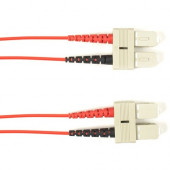 Black Box Fiber Optic Duplex Patch Network Cable - 9.80 ft Fiber Optic Network Cable for Network Device - First End: 2 x SC Male Network - Second End: 2 x SC Male Network - 10 Gbit/s - Patch Cable - OFNP - 50/125 &micro;m - Red - TAA Compliant FOCMP10