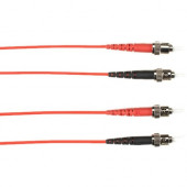 Black Box Fiber Optic Duplex Patch Network Cable - 13.12 ft Fiber Optic Network Cable for Network Device - First End: 2 x ST Male Network - Second End: 2 x ST Male Network - 128 MB/s - Patch Cable - 50/125 &micro;m - Red - 1 Pack - TAA Compliant FOLZH