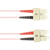 Black Box Fiber Optic Duplex Patch Network Cable - 49.20 ft Fiber Optic Network Cable for Network Device - First End: 2 x SC Male Network - Second End: 2 x SC Male Network - Patch Cable - LSZH - 50/125 &micro;m - Pink - TAA Compliant FOLZH50-015M-SCSC