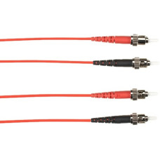 Black Box Fiber Optic Duplex Patch Network Cable - 49.21 ft Fiber Optic Network Cable for Network Device - First End: 2 x ST Male Network - Second End: 2 x ST Male Network - 128 MB/s - Patch Cable - 50/125 &micro;m - Red - TAA Compliant FOLZH50-015M-S