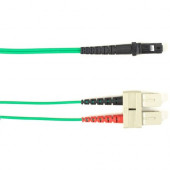 Black Box Fiber Optic Duplex Patch Network Cable - 3.20 ft Fiber Optic Network Cable for Network Device - First End: 2 x SC Male Network - Second End: 1 x MT-RJ Male Network - 10 Gbit/s - Patch Cable - LSZH - 62.5/125 &micro;m - Green - TAA Compliant 