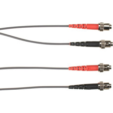 Black Box Fiber Optic Duplex Patch Network Cable - 3.28 ft Fiber Optic Network Cable for Network Device - First End: 2 x ST Male Network - Second End: 2 x ST Male Network - 1 Gbit/s - Patch Cable - 62.5/125 &micro;m - Gray - TAA Compliant FOLZH62-001M