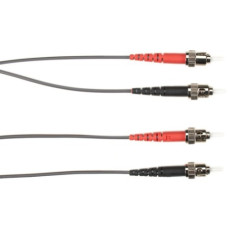 Black Box Fiber Optic Duplex Patch Network Cable - 49.21 ft Fiber Optic Network Cable for Network Device - First End: 2 x ST Male Network - Second End: 2 x ST Male Network - 1 Gbit/s - Patch Cable - 62.5/125 &micro;m - Gray - TAA Compliant FOLZH62-015