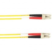Black Box Fiber Optic Duplex Patch Network Cable - 98.40 ft Fiber Optic Network Cable for Network Device - First End: 2 x LC Male Network - Second End: 2 x LC Male Network - 10 Gbit/s - Patch Cable - OFNP - 50/125 &micro;m - Yellow - TAA Compliant FOC