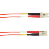 Black Box Fiber Optic Patch Network Cable - 13.12 ft Fiber Optic Network Cable for Network Device - First End: 2 x LC Male Network - Second End: 2 x LC Male Network - 10 Gbit/s - Patch Cable - 50/125 &micro;m - Red - TAA Compliant FOLZHM4-004M-LCLC-RD
